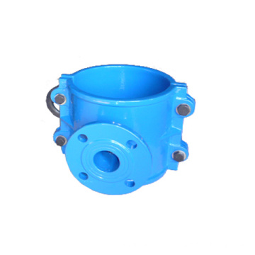 Ductile iron pipe saddle clamp with outlet flange type